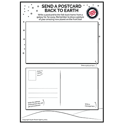 Send a postcard back to earth worksheet