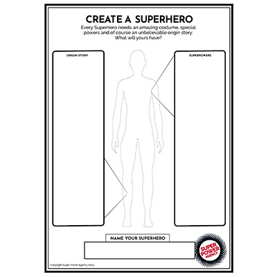 Create a superhero worksheet
