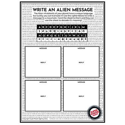Write an alien message worksheet